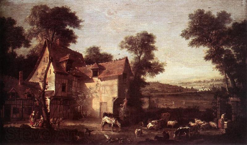 OUDRY, Jean-Baptiste Farmhouse Germany oil painting art